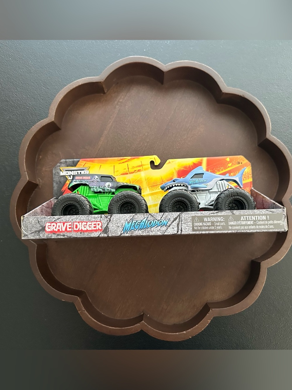 Monster Jam Small 2-Pack Kids Monster Trucks ~ Grave Digger & Megalodon